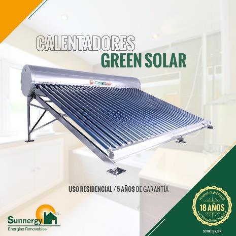 Calentador solar de tubos al vacío marca Sunnergy